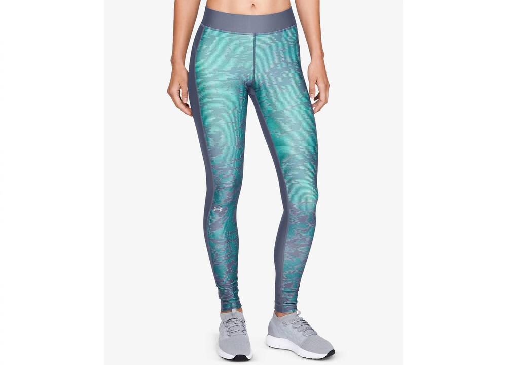 NEW UNDER ARMOUR petite heatgear printed compression leggings in utility blue